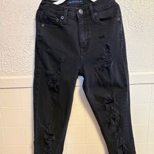 Aeropostale Black Distressed Skinny Jeans